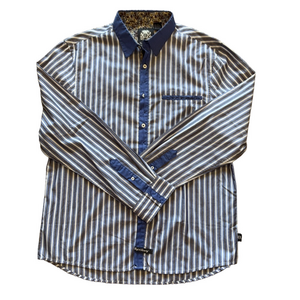 English Laundry Blaque Label Mens XL Blue Striped Shirt